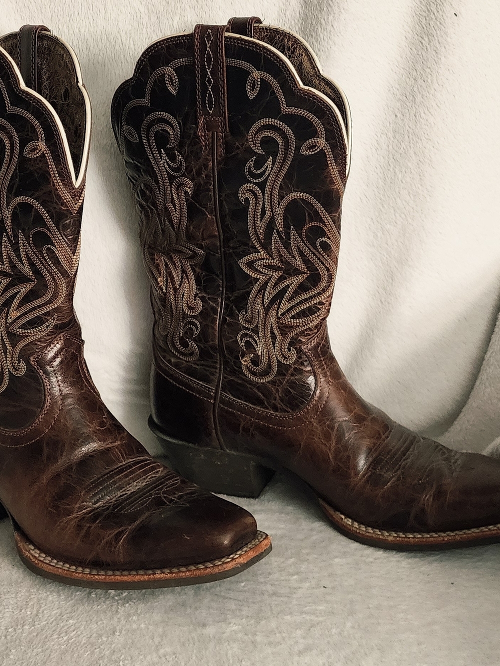Women's Brown Embroidered Western Cowboy Boots